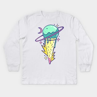 Saturn icecream cone Kids Long Sleeve T-Shirt